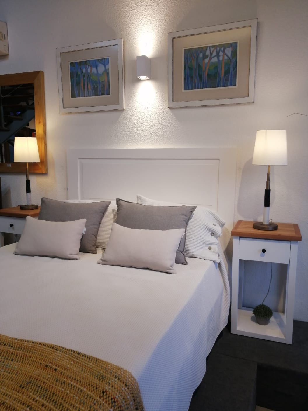 Cama laqueada blanco